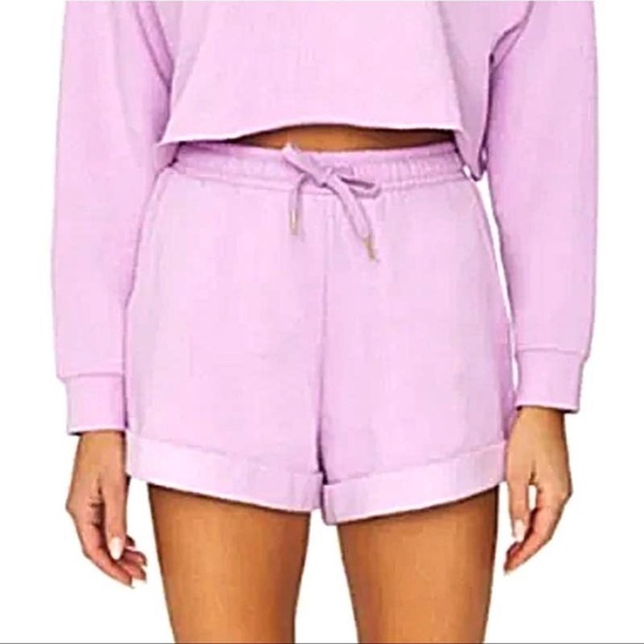 NWT WEWOREWHAT Revolve solid sweat short in solid lilac - Picture 1 of 8